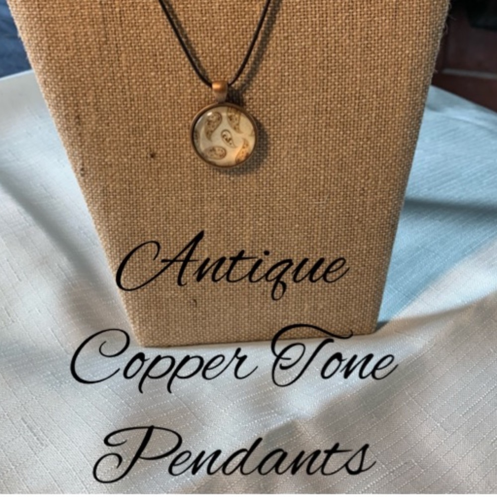 NWT Handmade Antique Copper Pendants in 11 Styles of Cabs!